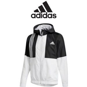 🆕️Adidas Men’s Axis Wind Jacket FT2716 White/Black Sz L NWT 💯AUTHENTIC